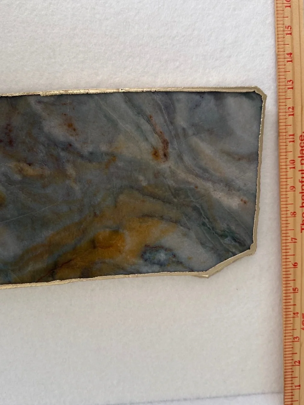 NWT Anthropologie Dyed Black Agate Serveboard with Gilded Rim
